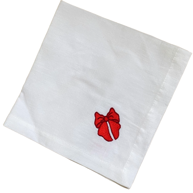 Serviettes de table Noeud Rouge - Lot de 4