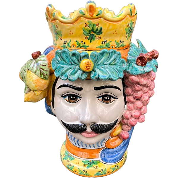 Large Sicilian Man Fruit Vase