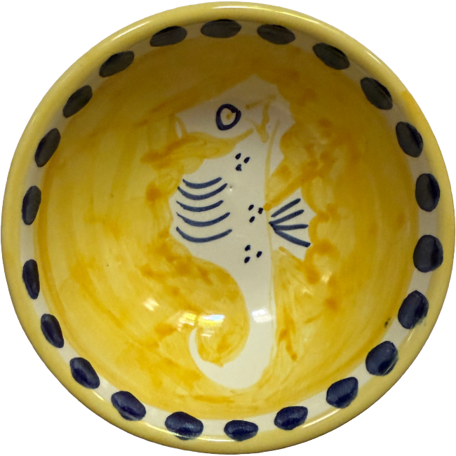 Amalfi Bowl 11 cm Yellow Seahorse