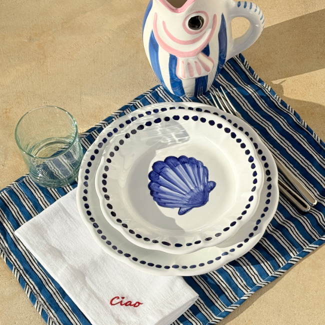 Estate Plate 25 cm Blue Shell