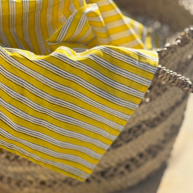 Yellow Striped Tablecloth
