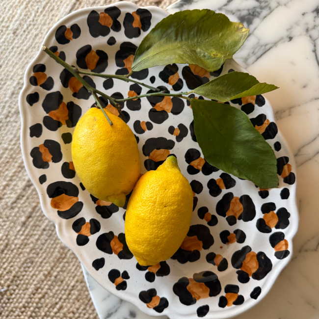 Leopard oval plate 32 cm