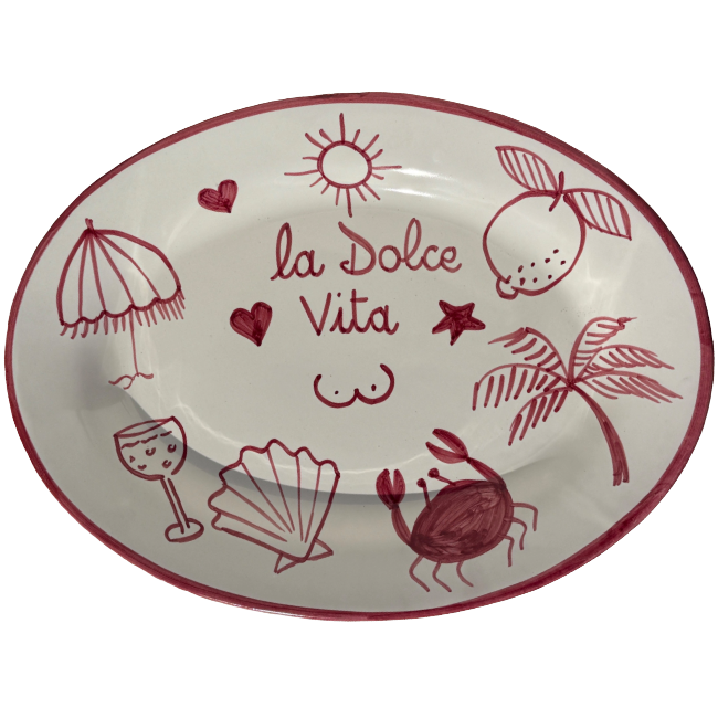 Plat ovale Dolce Vita Bordeaux 32 cm