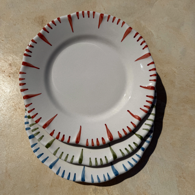 Re Di Sicilia Plate 25cm Green Rim