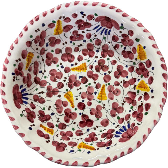 Bol Deruta 22 cm Bordeaux – Céramique Artisanale Italienne