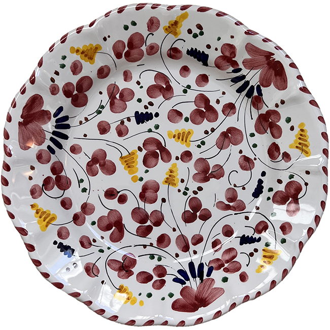 Assiette Deruta 25 cm Bordeaux