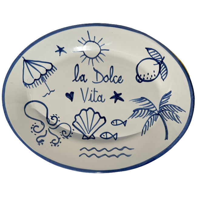 Plat ovale Dolce Vita Bleu 32 cm