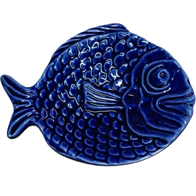 Mini plat poisson bleu foncé 10,5cm
