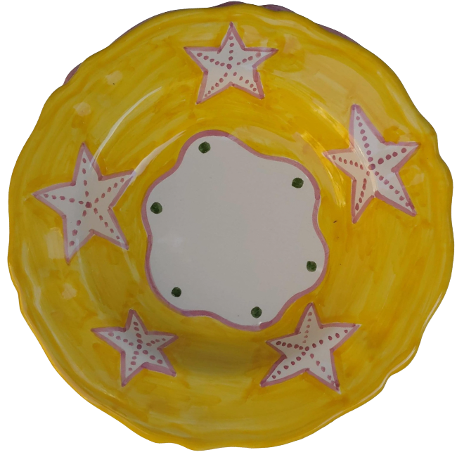 Assiette Positano Pasta 24cm Étoile de Mer Jaune
