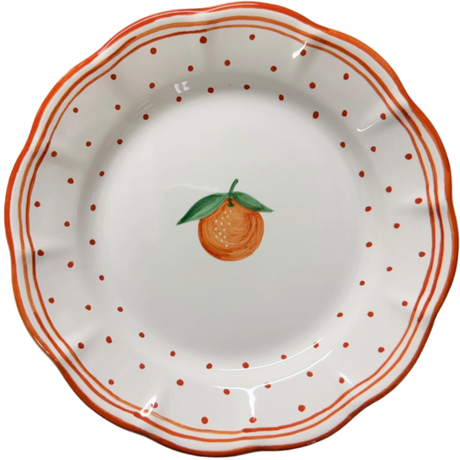 Plate 25cm Fruit Orange Dots