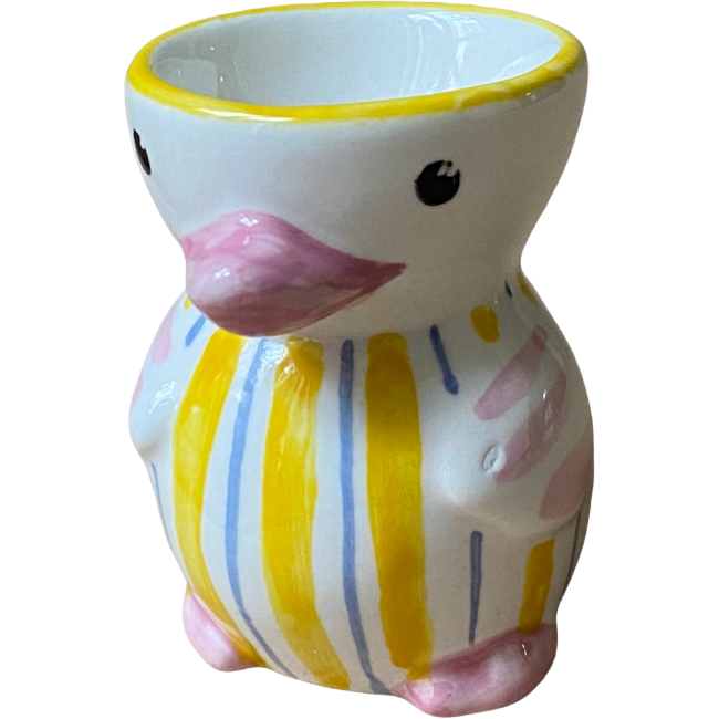 Coquetier Poussin Rayure Jaune