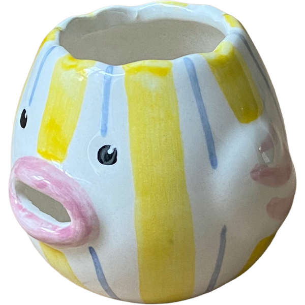 Egg Cup Pulcino Striped Yellow