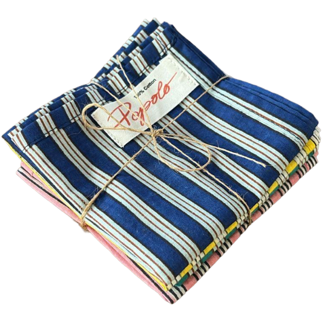 Lot de 4 Serviettes Fines Rayures - POPOLO