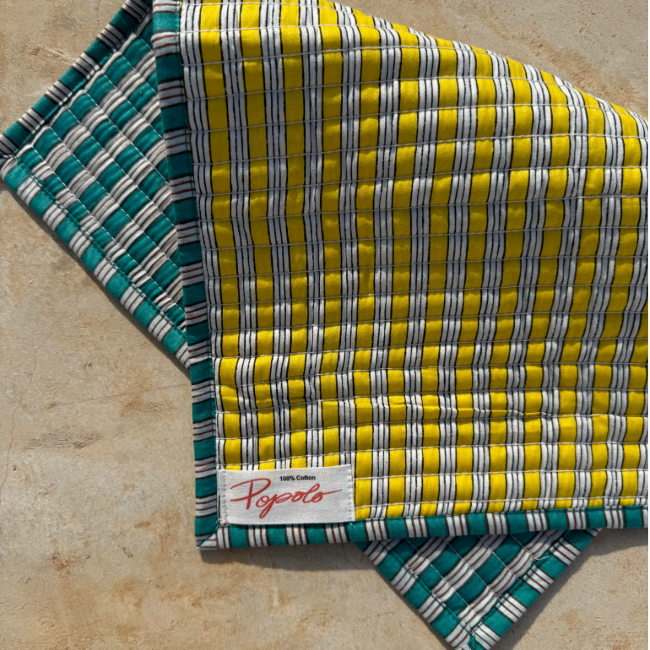 Set de Table Rayé Jaune et Vert