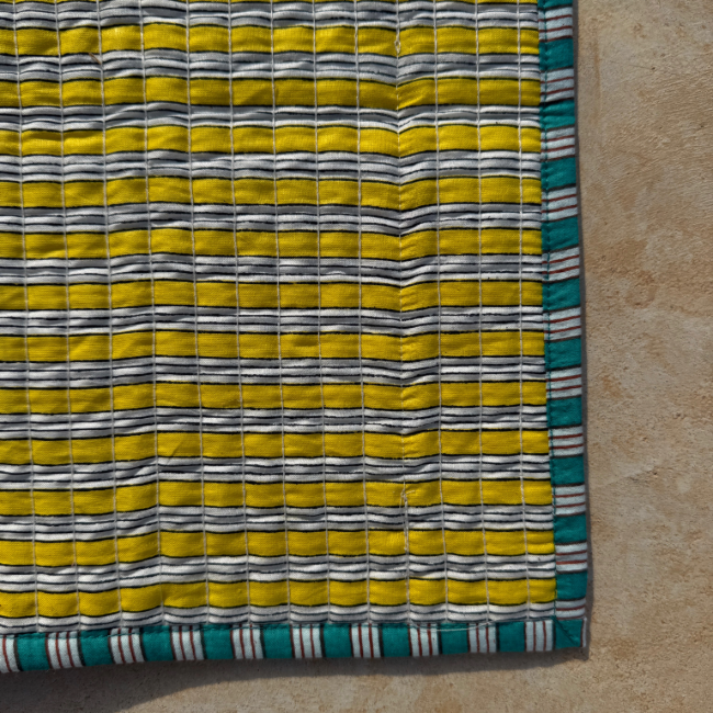 Set de Table Rayé Jaune et Vert