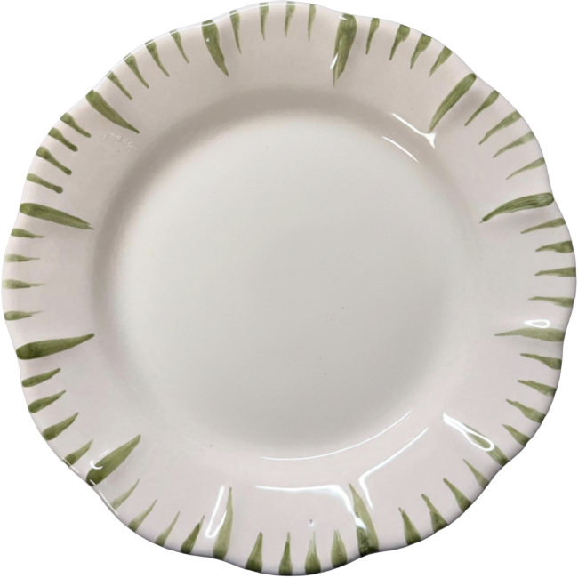 Re Di Sicilia Plate 25cm Green Rim