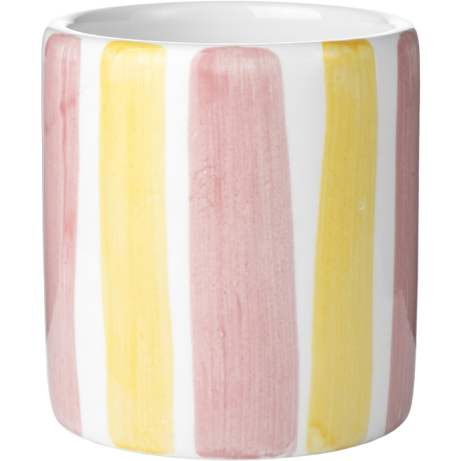 Tasse à Café Rayures Rose et Ocre