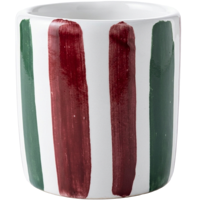 Tasse à Café Rayures Vertes et Rouges