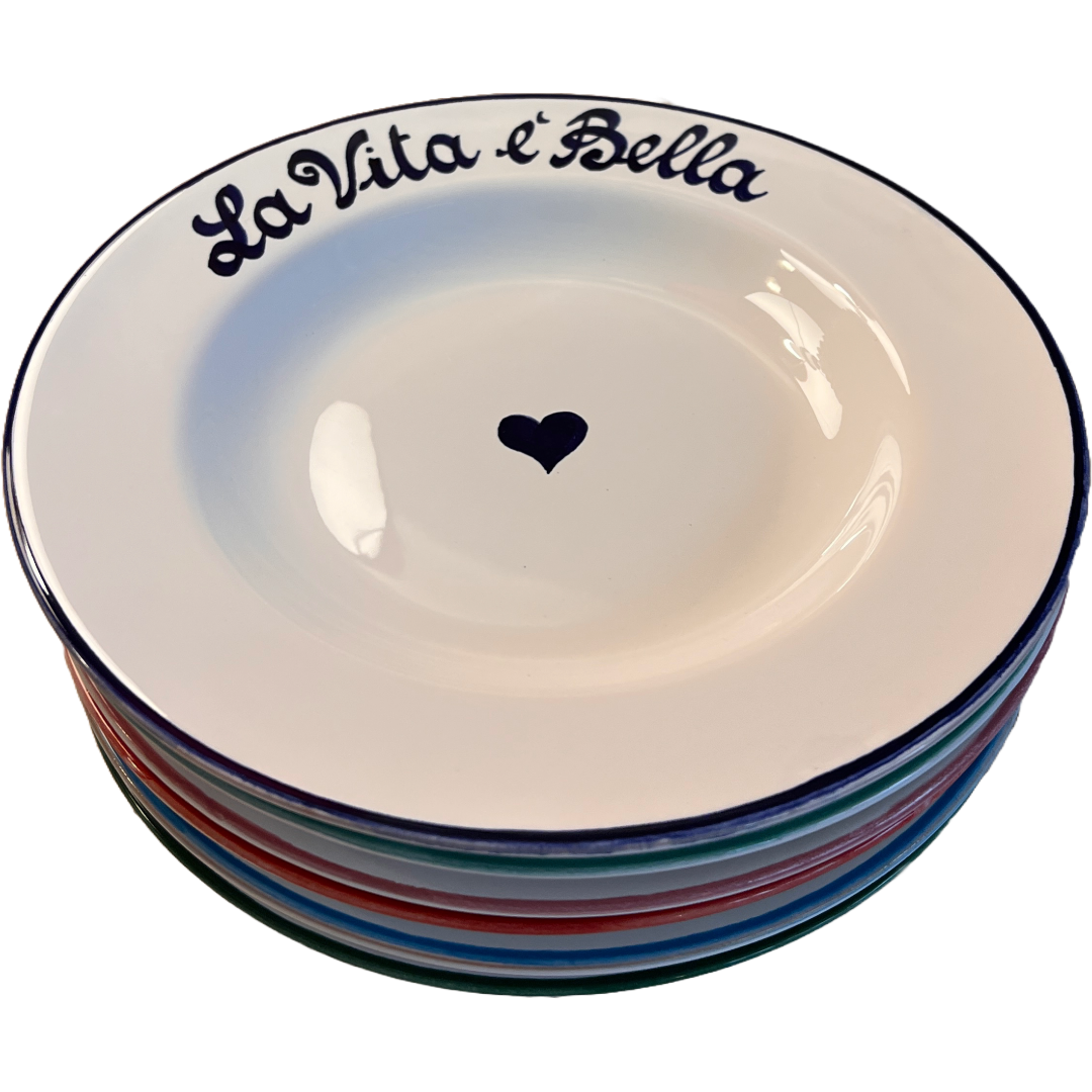 Set de 6 Assiettes  Pasta La Famiglia - 24 cm