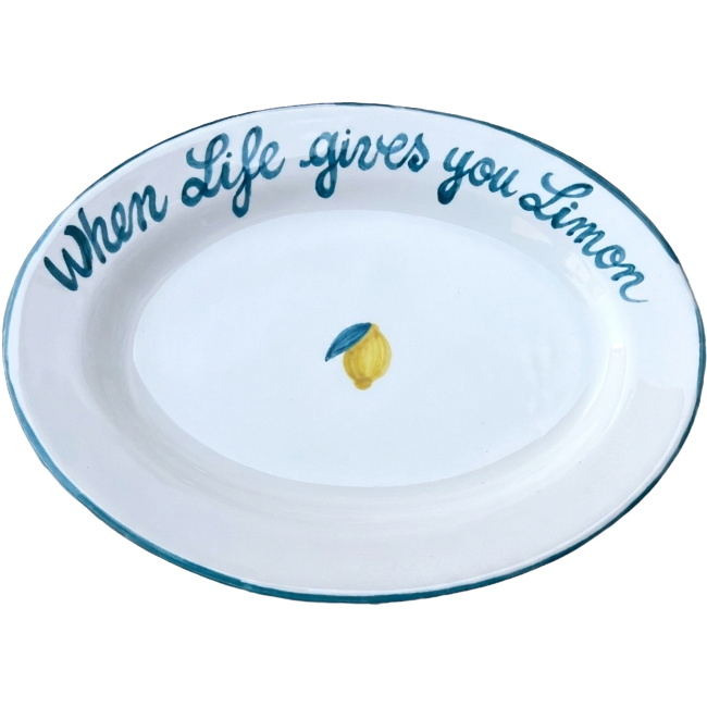 Oval Plate 30cm - When life gives you Lemon